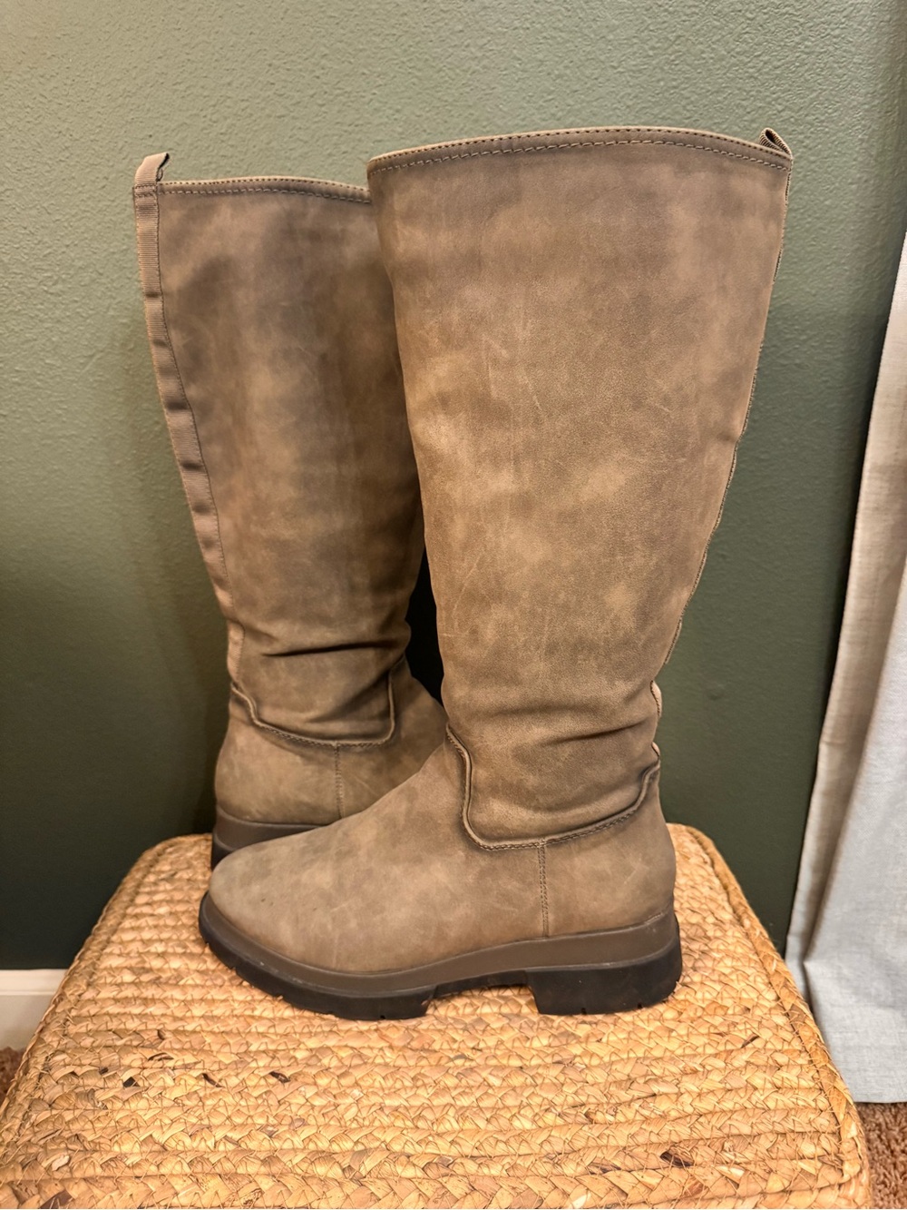 SOUL Naturalizer Tall Moto Boots in Taupe